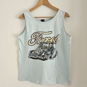 Vintage Ford Designs Alive Tank Top Hot Rod 80s